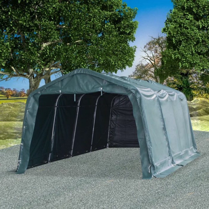 vidaXL Cort mobil pentru animale verde &icirc;nchis 3,3x6,4m PVC 550g/m&sup2;