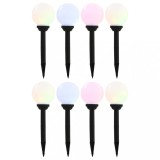 Lămpi solare de exterior cu LED, 8 buc., 15 cm, RGB, sferic