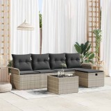 VidaXL Set de canapele pentru grădină 6 pcs Gri deschis Rattan poli