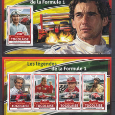 Togo 2016- MASINI de CURSE - FORMULA 1- SENNA,PROST,LAUDA etc - BL+ KB - MNH