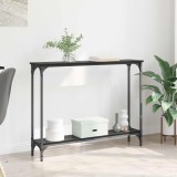 vidaXL Masă de consolă Stejar Negru 100 x 22,5 x 75 cm Lemn compozit 882192