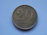 20 CENTAVOS 1948 BRAZILIA, America Centrala si de Sud