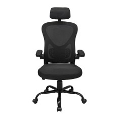 Scaun de birou ergonomic Integro, RONDI, cu spatar din plasa, suport lombar ajustabil, mecanism M1 (Tilt), negru