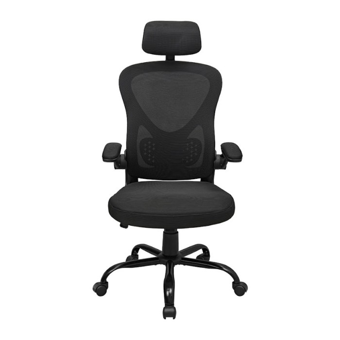 Scaun de birou ergonomic Integro, RONDI, cu spatar din plasa, suport lombar ajustabil, mecanism M1 (Tilt), negru