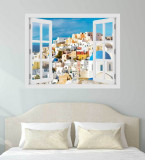 Cumpara ieftin Fereastra cu efect 3D - Santorini, Grecia - 119x93 cm