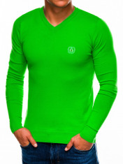 Bluza pentru barbati din bumbac verde casual slim fit E74 foto