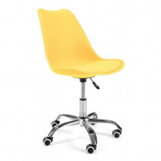 Scaun de birou pentru copii, rotativ, galben, max 125 kg, 44x40x80/90 cm foto