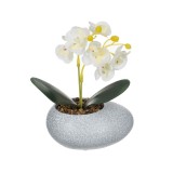 Ghiveci decorativ cu Orhidee artificiala, 12x18 cm, ATU-083905, Oem
