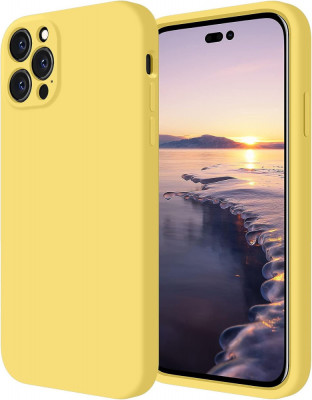 Husa de protectie din silicon pentru Apple iPhone 11 Pro Max, SoftTouch, interior microfibra, Galben foto