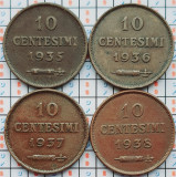 set 4 monede San Marino 10 centesimi 1935 1936 1937 1938 - km 13 - A032