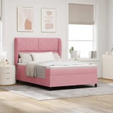 VidaXL Pat cu arcuri cu saltea cu headboard Roz 160 x 200 cm Catifea 3340993