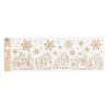 Autocolant Craciun Om de Zapada si Fulgi Bronz Glitter 20x60cm, Stickere Decorative Fereastra, Oglinda, Sarbatori