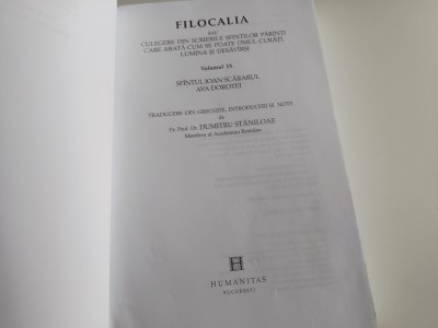 FILOCALIA IX/9 SF.IOAN- SCARA/AVA DOROTEI- INVATATURI.TRAD. PR. D.STANILOAE-2007 foto