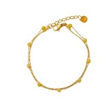 Cumpara ieftin Bratara de picior placata cu aur din inox cu pietre naturale galbene