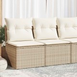 Gossi set canapele de gradina, 4 piese, cu perne, bej, poliratan