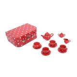 Cumpara ieftin Set de ceai din portelan, 4 cescute cu farfuriute, un ceainic, o zaharnita, Bigjigs