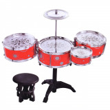 Cumpara ieftin Set, tobe de jucarie JAZZ DRUMS si scaunel- marime mare, Oem