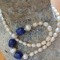 Colier distins perle, lapis lazuli și argint