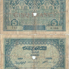 1921 , 5 francs ( P-8 ) - Maroc