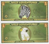 SUA = 1 DOLAR WILD ADVENTURE PARK VALDOSTA , GEORGIA - AUNC- / CU SERIE/ IN SCAN