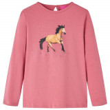 Tricou pentru copii cu maneci lungi, roz antichizat, 116 GartenMobel Dekor, vidaXL