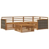 vidaXL Set de canapele de exterior 5 pcs natural Lemn Solid de Acacia 3383317