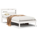 Cumpara ieftin Cadru pat fara saltea, alb, 100x200 cm, lemn masiv pin