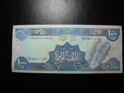 LIBAN 1000 LIVRE 1988 UNC foto