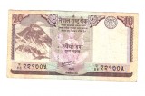 Bancnota Nepal 10 rupees/rupii 2012, stare relativ buna