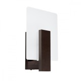 Lampă De Perete Lappo Wenge Lemn/Sticlă 1 Bec Pătrat Scandinav De Interior