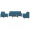 vidaXL Set de canapele cu perne, 3 piese, albastru, catifea
