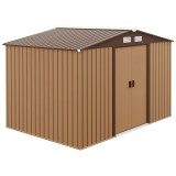 Outsunny casuta ustensile, magazie de gradina, sopron pentru unelte de exterior 277x195x192cm, galben | Aosom Romania