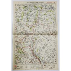 HARTA ZONEI EDINITA - SAVENI - STEFANESTI , LITOGRAFIE DE M.D. MOLDOVEANU , 1936, POLICROMA