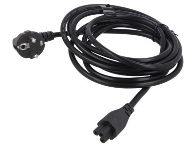 Cablu Alimentare 3x0,75mm2 ștecher unghiular IEC C5 foto