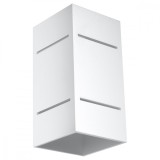 Lampă De Perete Blocco Alb Aluminiu 1 Bec Dreptunghiular Mansardă De Interior