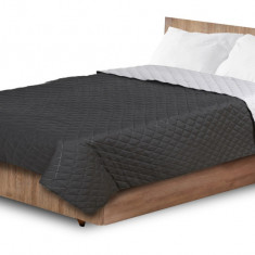 Ultrasonic cuvertură de pat matlasată 200x220 cm gri și negru