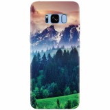 Husa silicon pentru Samsung S8 Plus, Forest Hills Snowy Mountains And Sunset Clouds