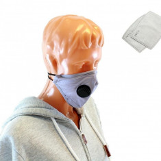 Masca protectie anti-praf, 2,5PM, bumbac/poliester, gri