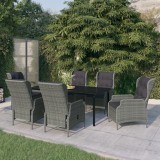 vidaXL Set mobilier pentru grădină, 7 piese, gri deschis
