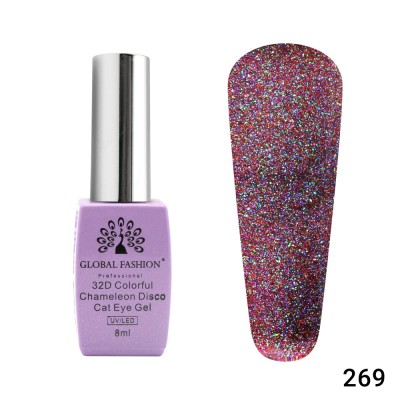 Oja semipermanenta Chameleon Disco 32D 8ml, 269 foto