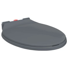 vidaXL Capac WC cu &icirc;nchidere silențioasă, eliberare rapidă, gri, oval