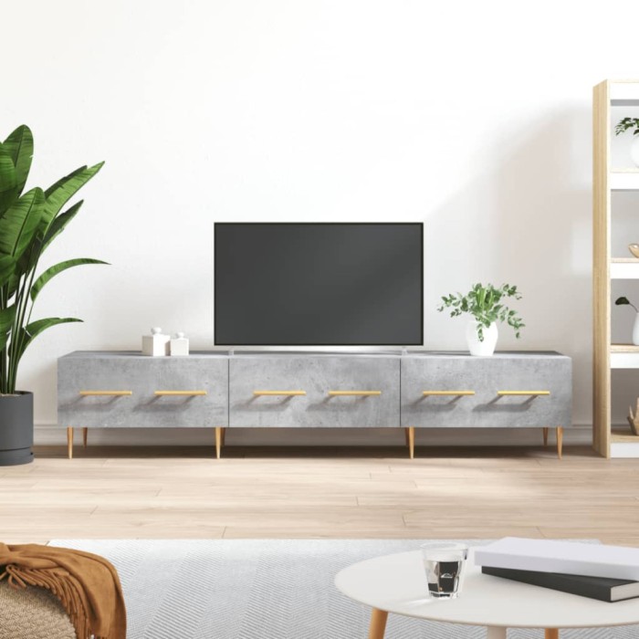 vidaXL Comodă TV, gri beton, 150x36x30 cm, lemn prelucrat 829144