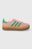 adidas Originals sneakers din piele &icirc;ntoarsă Gazelle Bold culoarea roz, IE0420