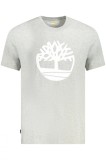 Timberland Tricou SS Tree barbati, cu imprimeu central, Regular fit, Gri deschis, S, L, M