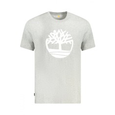 Timberland Tricou SS Tree barbati, cu imprimeu central, Regular fit, Gri deschis, S
