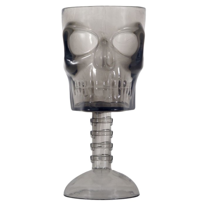 Pahar Halloween, Craniu, Plastic, Diametru 8 cm x &Icirc;nălțime 18 cm