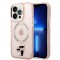 Husa MagSafe pentru Apple iPhone 14 Pro, Karl Lagerfeld, Ikonik Karl &amp; Choupette, Roz