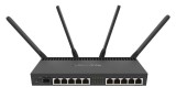 Router 10 x Gigabit, 1 x SFP+ 10Gbps,PoE IN/OUT, RouterOS L5, Wi-Fi - Mikrotik RB4011iGS+5HacQ2HnD-IN