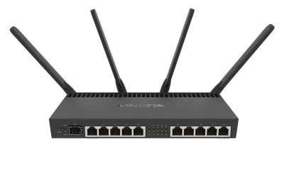 Router 10 x Gigabit, 1 x SFP+ 10Gbps,PoE IN/OUT, RouterOS L5, Wi-Fi - Mikrotik RB4011iGS+5HacQ2HnD-IN foto