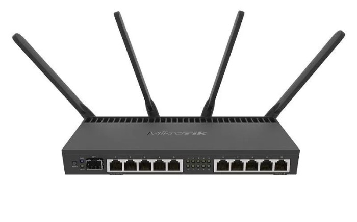 Router 10 x Gigabit, 1 x SFP+ 10Gbps,PoE IN/OUT, RouterOS L5, Wi-Fi - Mikrotik RB4011iGS+5HacQ2HnD-IN